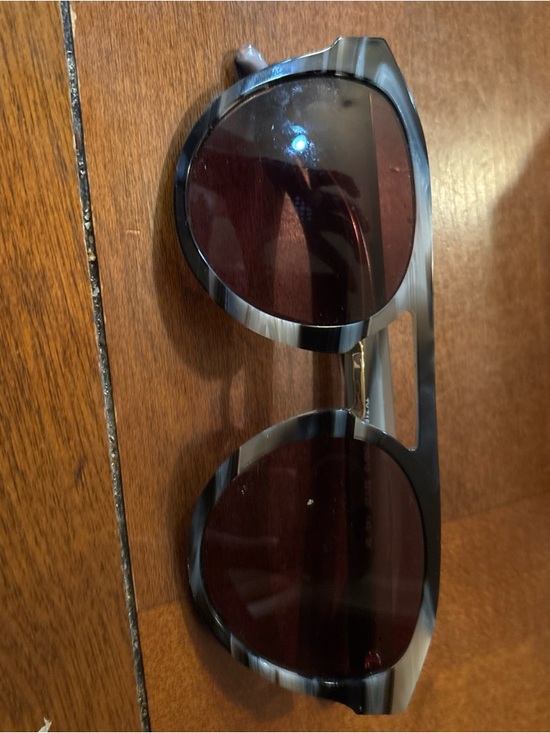 Tory Burch Accessories - Striped Gray Cat-Eye Tory Burch Sunglasses with Dark Lenses